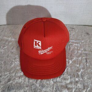 Pennant Winner Milwaukee Snapback OSFA Red Trucker Cap Hat Foam Vintage Tools